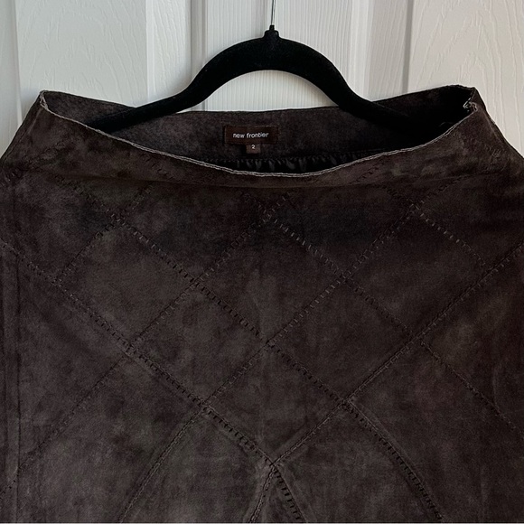 New Frontier Women Suede Leather Skirt, SZ 2 - Brown - EUC - Picture 8 of 13